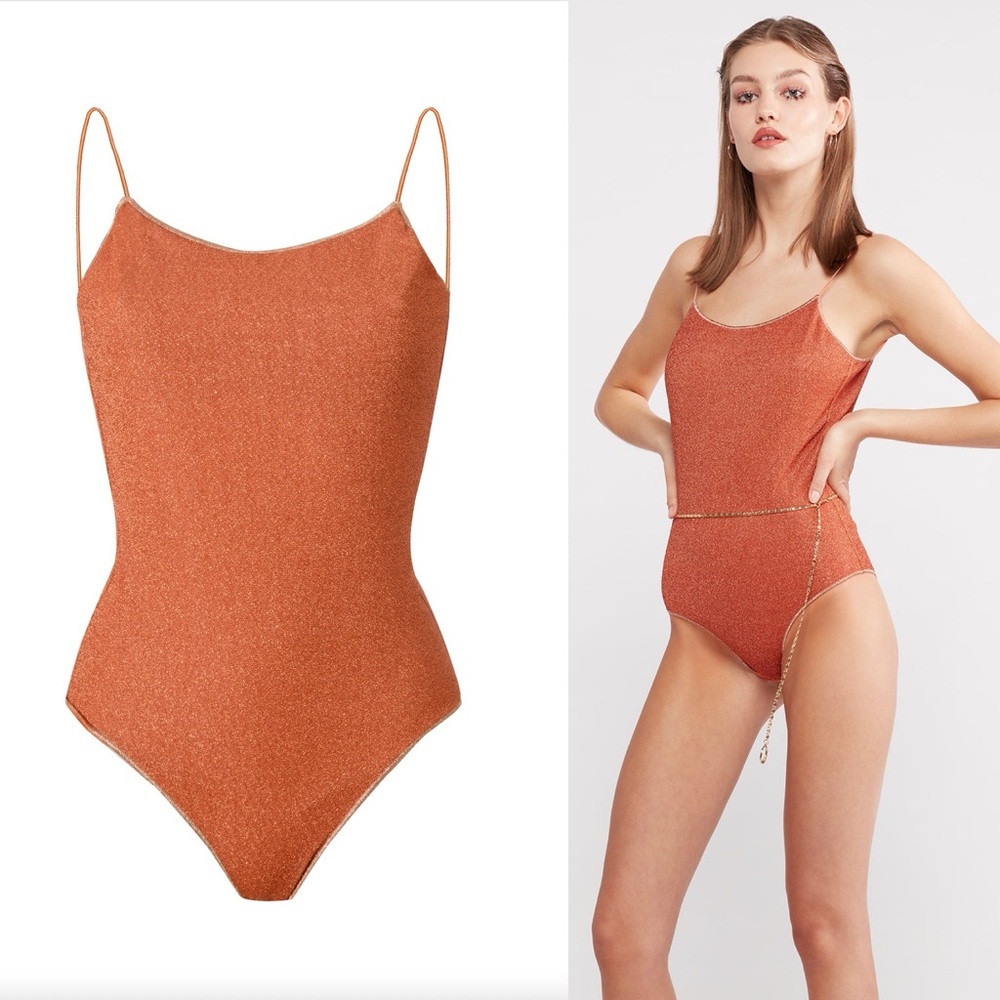 NWT Oseree Lumiere Maillot in Orange, size L